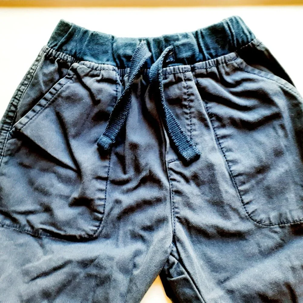 Oshkosh Boys Shorts Navy Blue Elastic Waist Pull On Drawstring Size 6